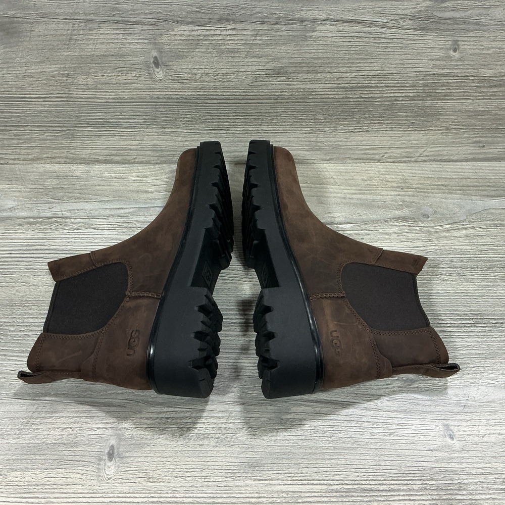 UGG Loxley Chelsea Waterproof Boots Leather 1138119 Pull On Brown Women's 8.5 - Picture 6 of 12